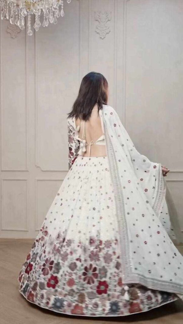 PC 485 – Elegant white Kalamkari Lehenga Set