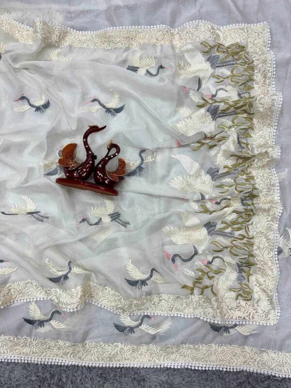 💫 NC 5449 – Soft Tebby Banglori Silk Embroidered Saree