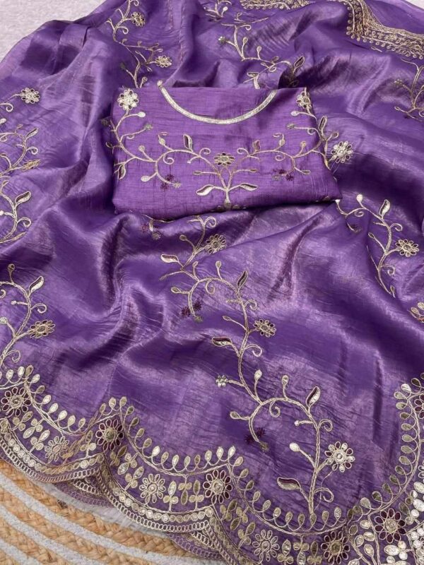 RC Gota Foil Wine Beautiful Designer Saree